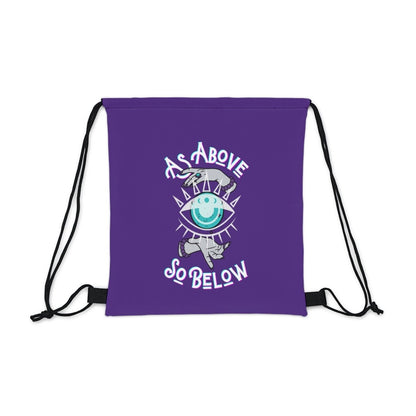 Above, So Below Drawstring Bag (Purple) - MindLight Apparel - Above, So Below Drawstring Bag (Purple) - 14” x 13” - -
