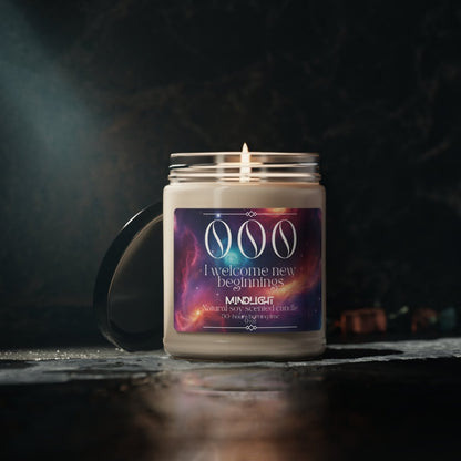 Angel Numbers - 000 New Beginnings Soy Candle, 9oz - MindLight Apparel - Angel Numbers - 000 New Beginnings Soy Candle, 9oz - Peppered Passionfruit - 9oz -