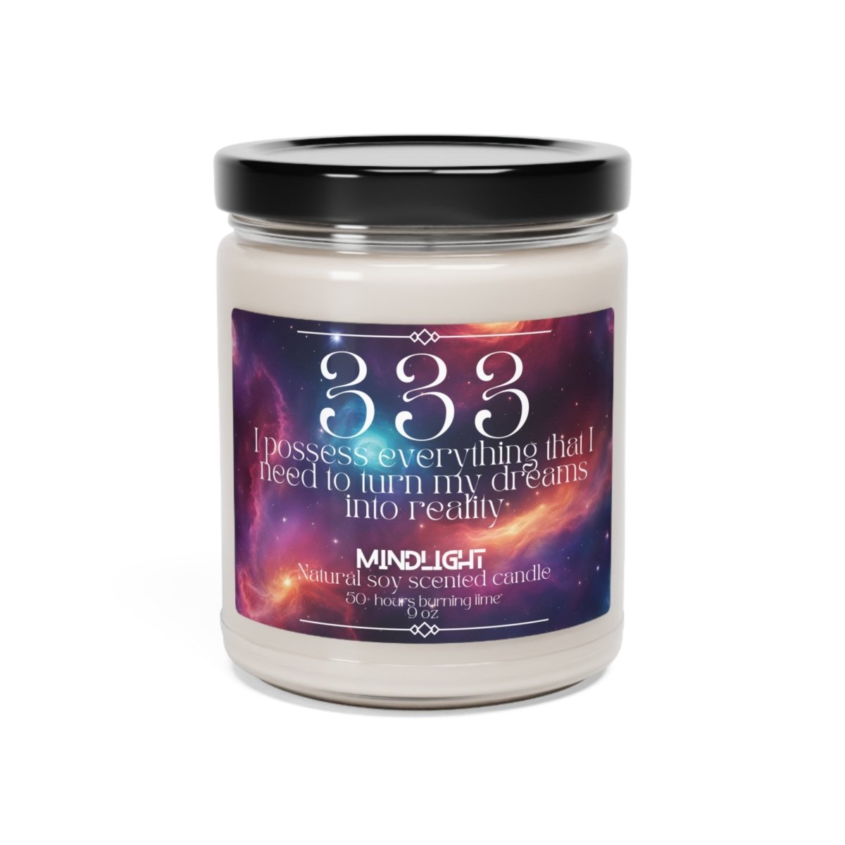 Angel Numbers - 333 I Have Everything I Need Soy Candle, 9oz - MindLight Apparel - Angel Numbers - 333 I Have Everything I Need Soy Candle, 9oz - Unscented - 9oz -
