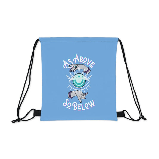 As Above, So Below Drawstring Bag (Light Blue) - MindLight Apparel - As Above, So Below Drawstring Bag (Light Blue) - 14” x 13” - -