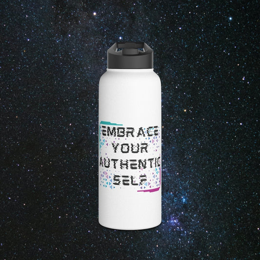Authentic Self Stainless Steel Water Bottle - MindLight Apparel - Authentic Self Stainless Steel Water Bottle - 32oz - White - 