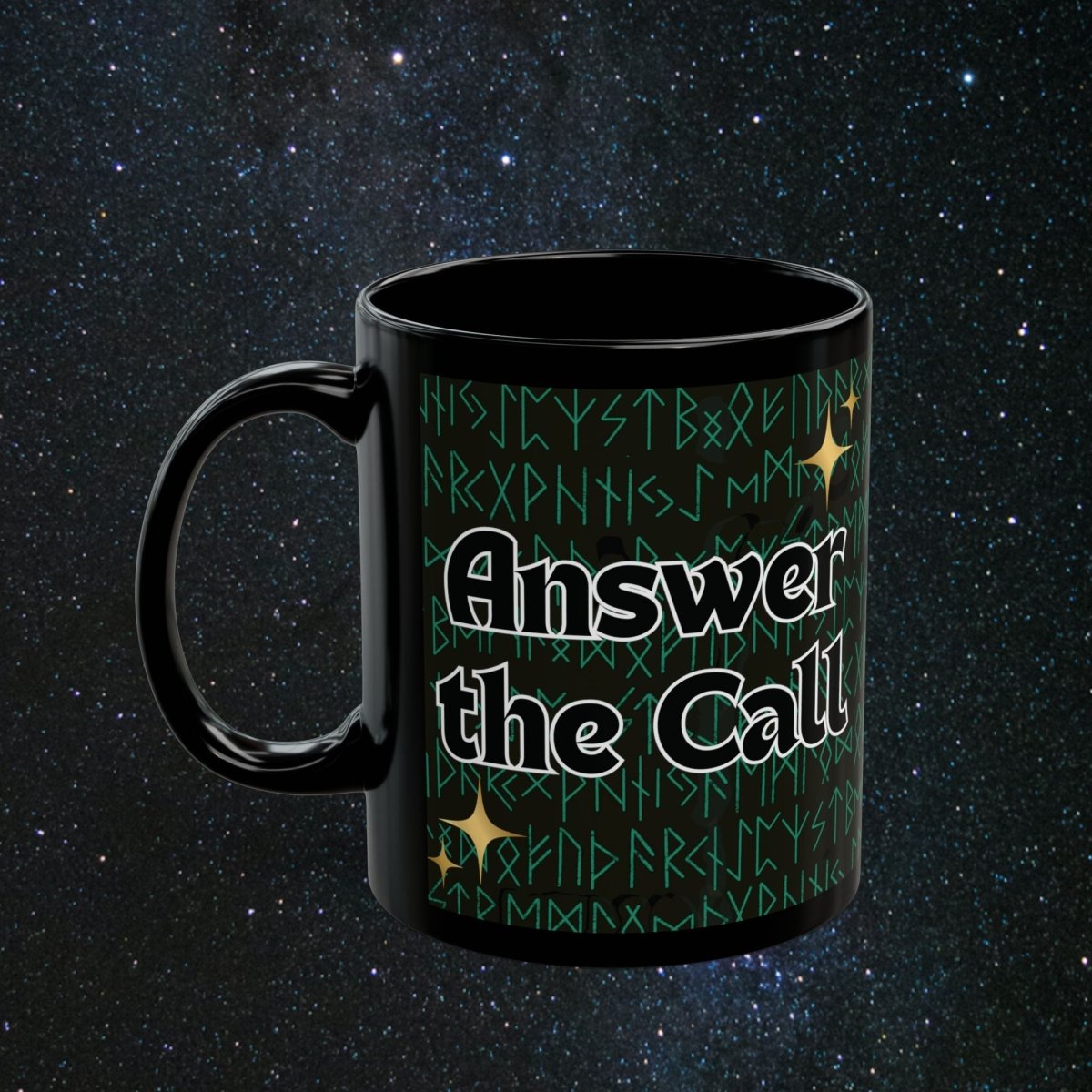 'Call of the Wolf' Black Mug - MindLight Apparel - 'Call of the Wolf' Black Mug - 15oz - 