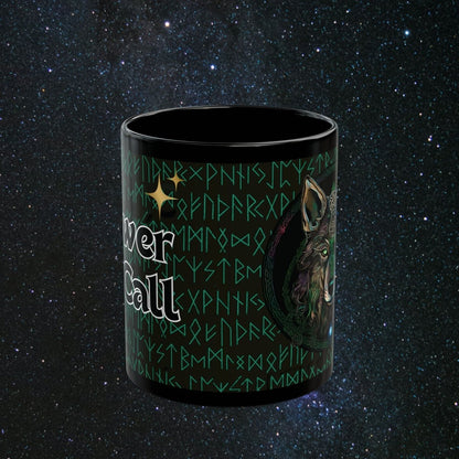 'Call of the Wolf' Black Mug - MindLight Apparel - 'Call of the Wolf' Black Mug - 15oz - 