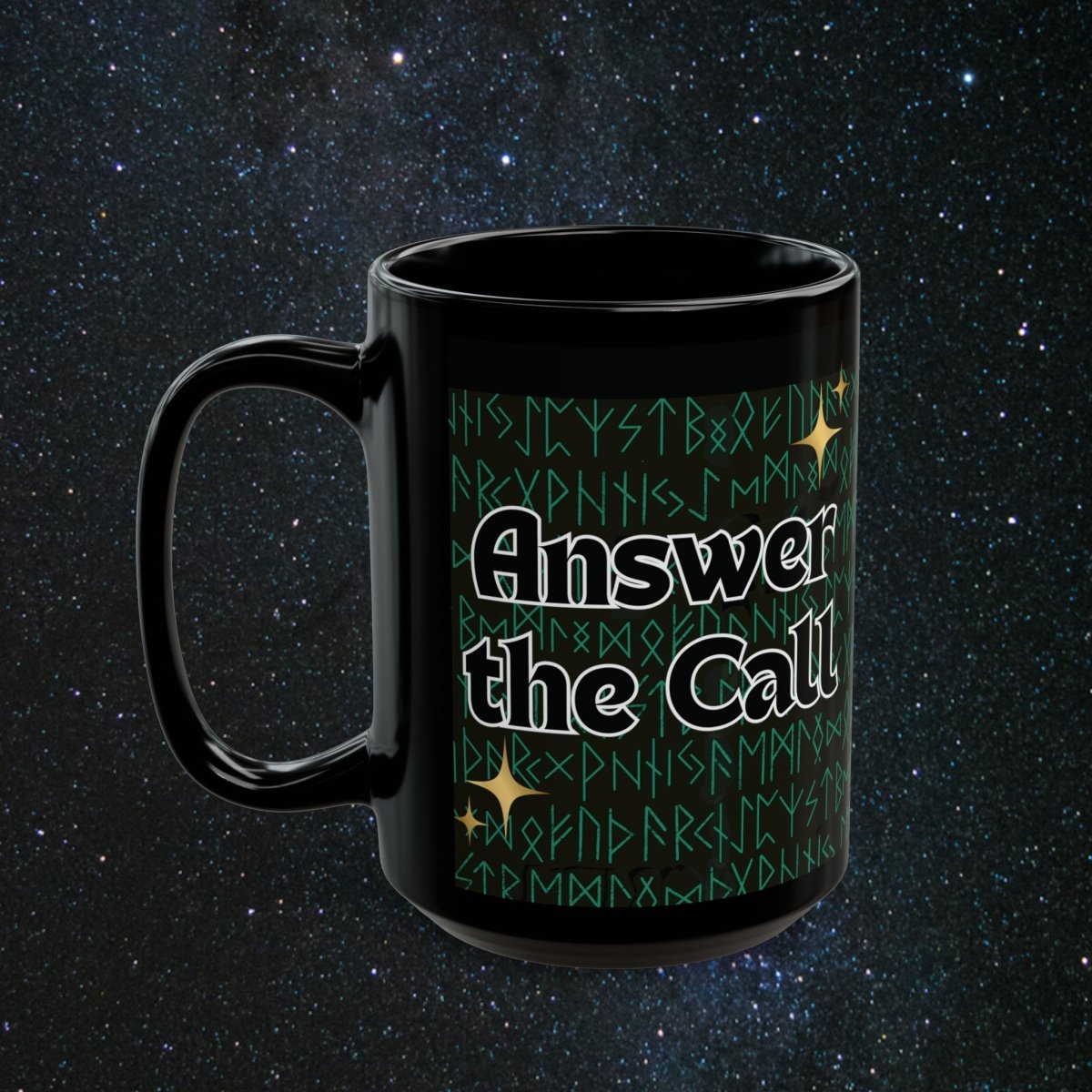 'Call of the Wolf' Black Mug - MindLight Apparel - 'Call of the Wolf' Black Mug - 15oz - 