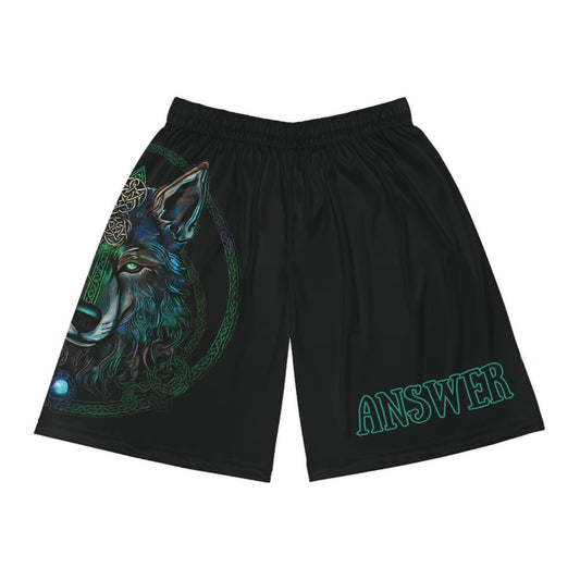 Call of the Wolf Men's Shorts - MindLight Apparel - Call of the Wolf Men's Shorts - Seam thread color automatically matched to design - XS -