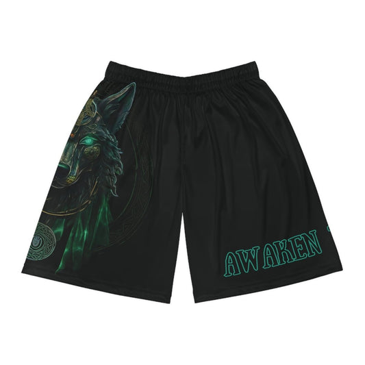 'Call of the Wolf' Mystic - Men's Shorts - MindLight Apparel - 'Call of the Wolf' Mystic - Men's Shorts - Seam thread color automatically matched to design - XS -