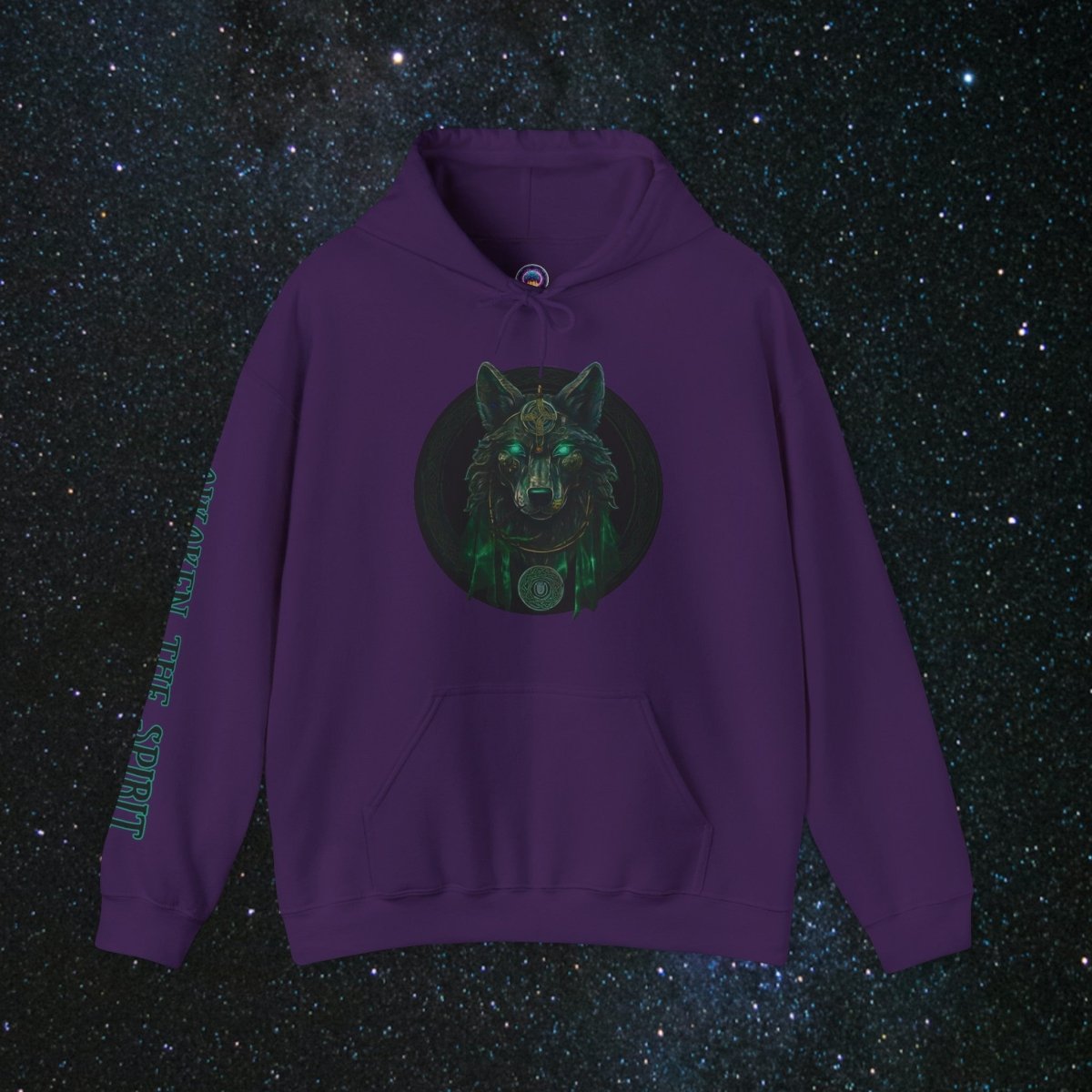 'Call of the Wolf' Mystic - Unisex Pullover Hoodie - MindLight Apparel - 'Call of the Wolf' Mystic - Unisex Pullover Hoodie - Purple - S -