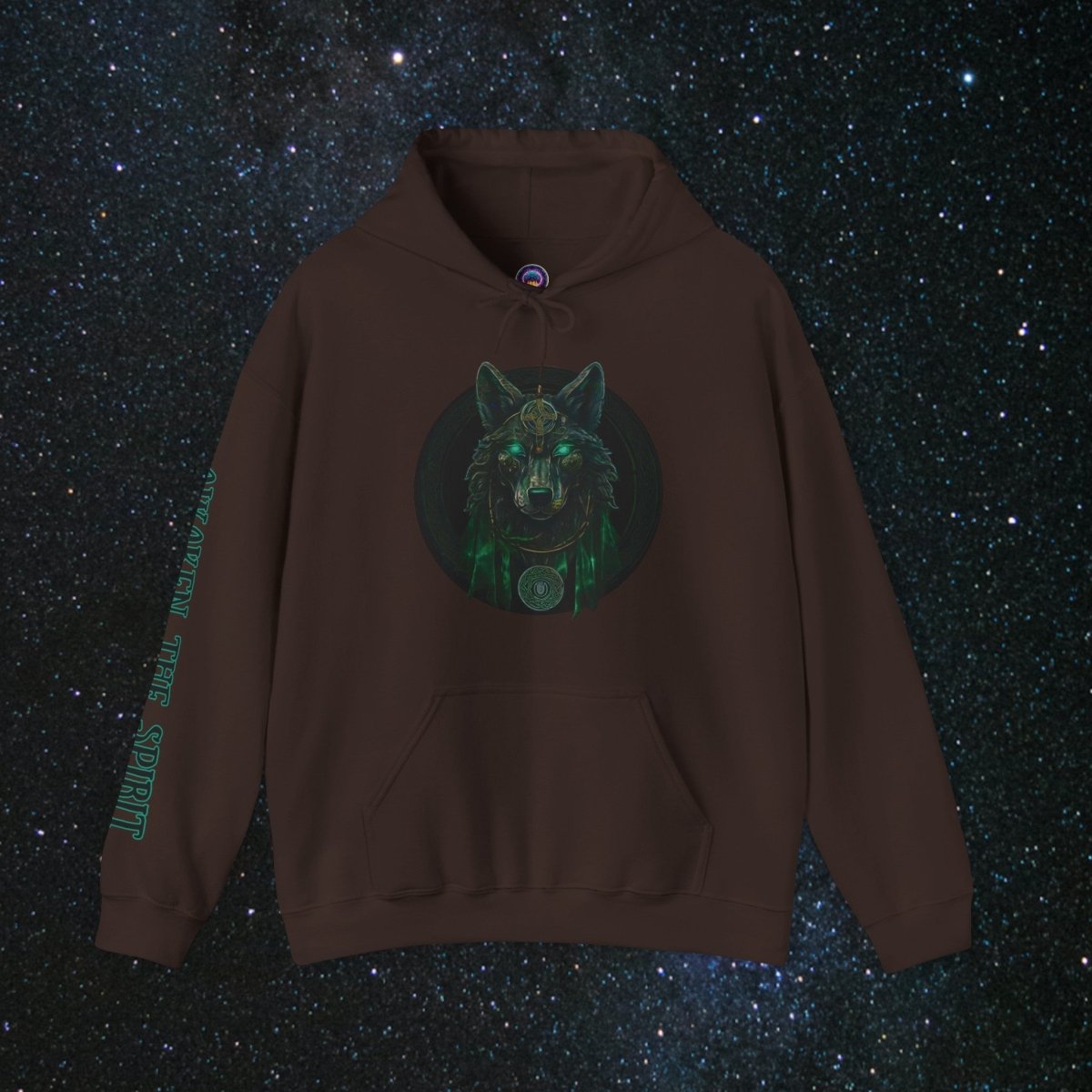 'Call of the Wolf' Mystic - Unisex Pullover Hoodie - MindLight Apparel - 'Call of the Wolf' Mystic - Unisex Pullover Hoodie - Dark Chocolate - S -