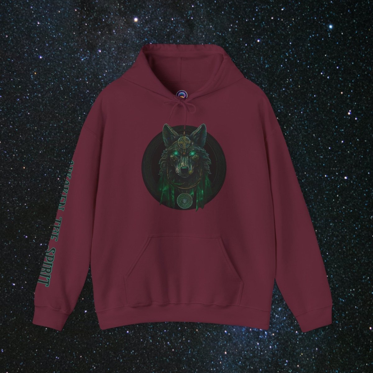 'Call of the Wolf' Mystic - Unisex Pullover Hoodie - MindLight Apparel - 'Call of the Wolf' Mystic - Unisex Pullover Hoodie - Maroon - S -