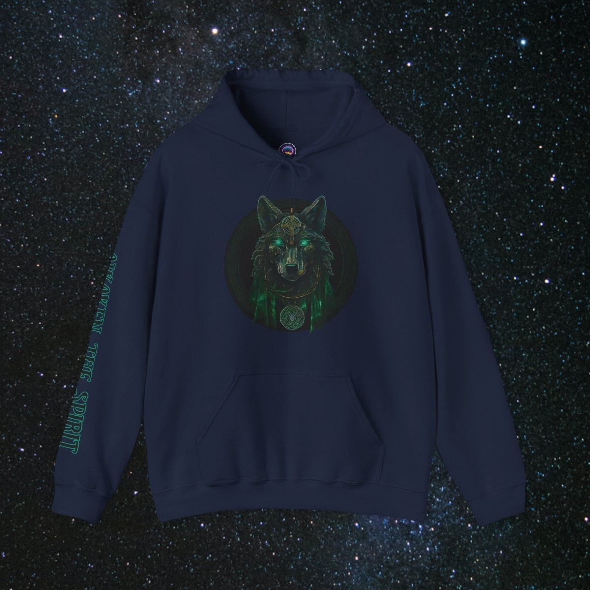 'Call of the Wolf' Mystic - Unisex Pullover Hoodie - MindLight Apparel - 'Call of the Wolf' Mystic - Unisex Pullover Hoodie - Navy - S -