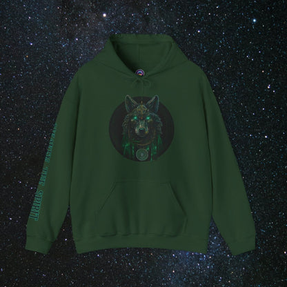 'Call of the Wolf' Mystic - Unisex Pullover Hoodie - MindLight Apparel - 'Call of the Wolf' Mystic - Unisex Pullover Hoodie - Forest Green - S -