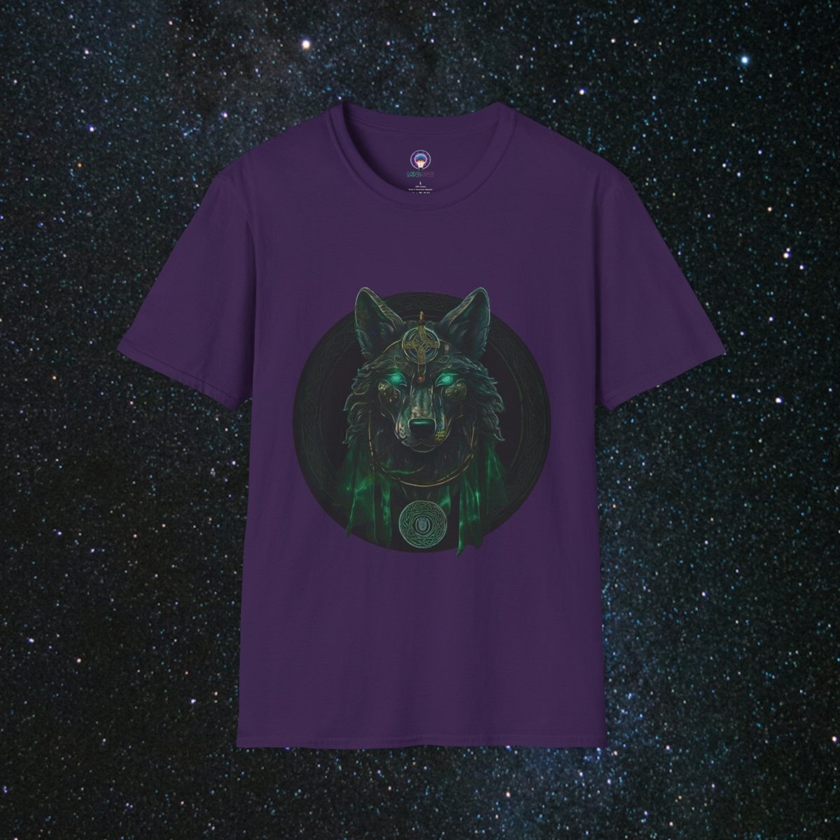 'Call of the Wolf' Mystical - Unisex Softstyle Tee - MindLight Apparel - 'Call of the Wolf' Mystical - Unisex Softstyle Tee - Purple - S -