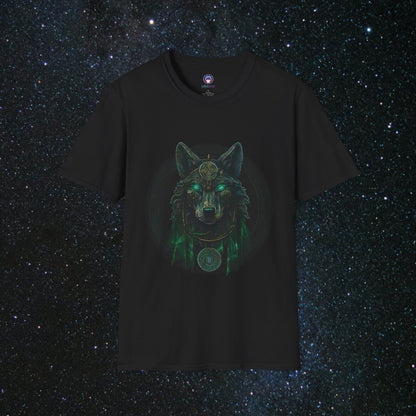 'Call of the Wolf' Mystical - Unisex Softstyle Tee - MindLight Apparel - 'Call of the Wolf' Mystical - Unisex Softstyle Tee - Black - S -