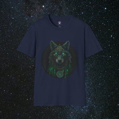 'Call of the Wolf' Mystical - Unisex Softstyle Tee - MindLight Apparel - 'Call of the Wolf' Mystical - Unisex Softstyle Tee - Navy - S -