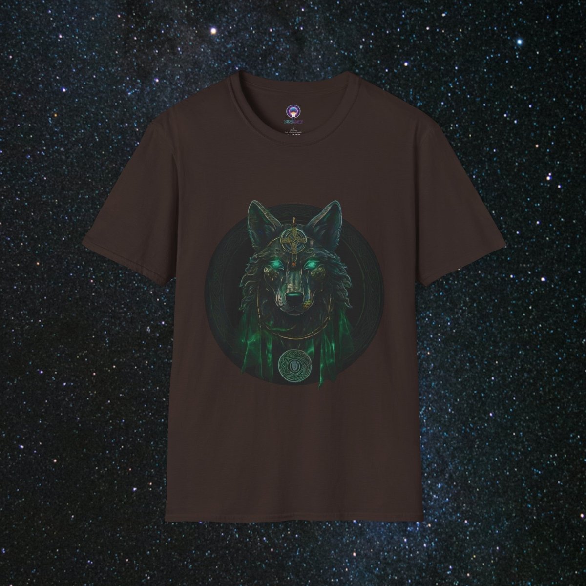 'Call of the Wolf' Mystical - Unisex Softstyle Tee - MindLight Apparel - 'Call of the Wolf' Mystical - Unisex Softstyle Tee - Dark Chocolate - S -