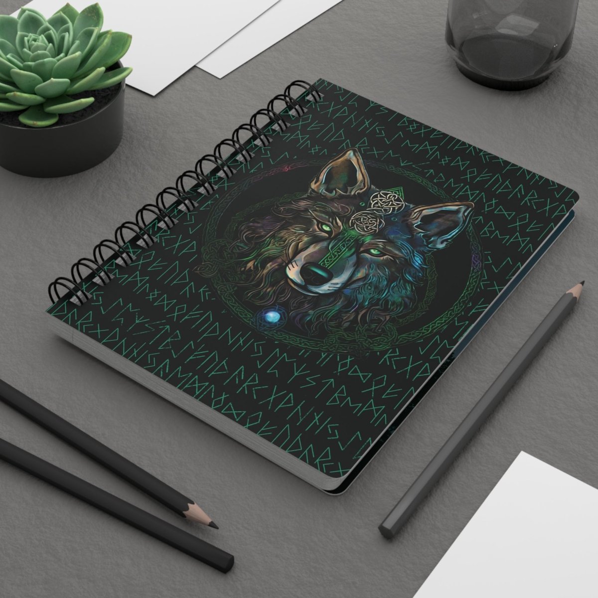 Call of the Wolf - Spiral Notebook - MindLight Apparel - Call of the Wolf - Spiral Notebook - One Size - 