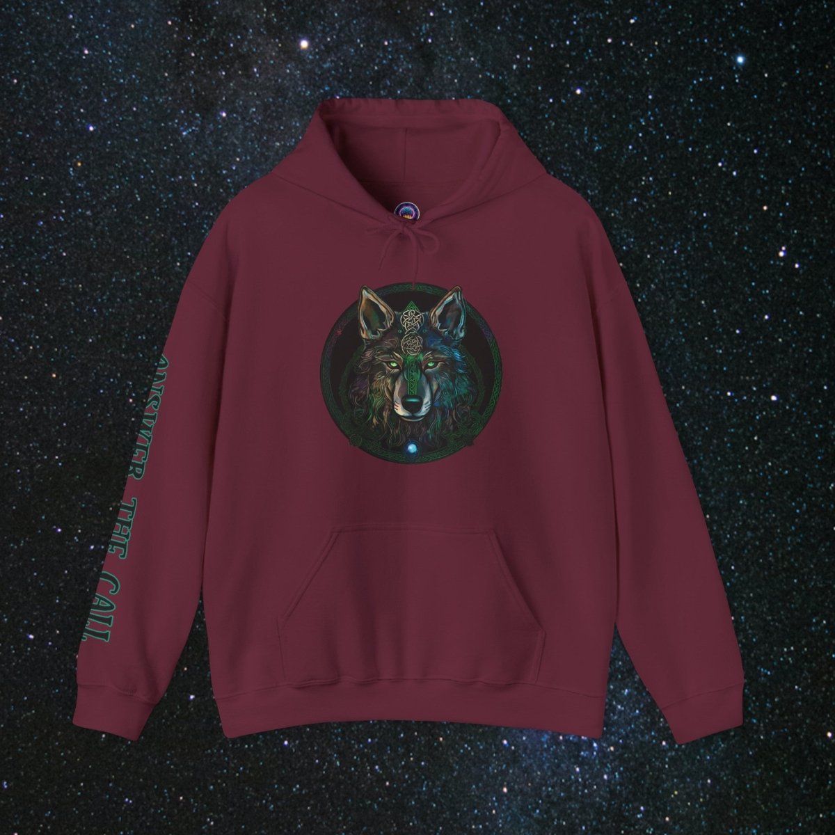 Call of the Wolf Unisex Pullover Hoodie - MindLight Apparel - Call of the Wolf Unisex Pullover Hoodie - Maroon - S -