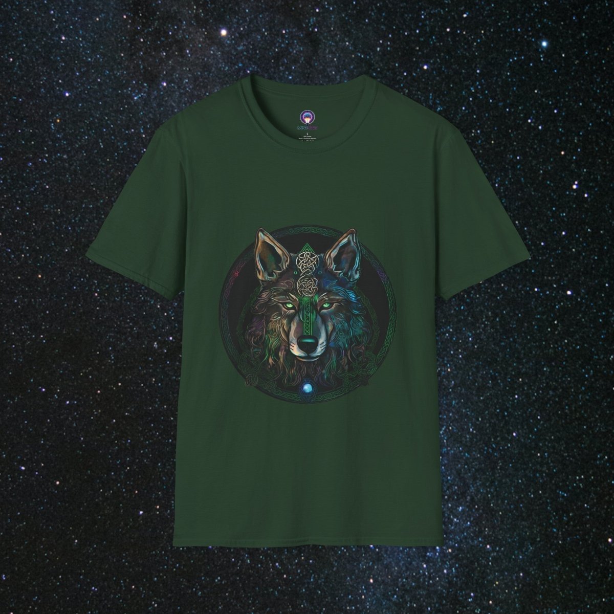 Call of the Wolf Unisex Softstyle Tee - MindLight Apparel - Call of the Wolf Unisex Softstyle Tee - Forest Green - S -