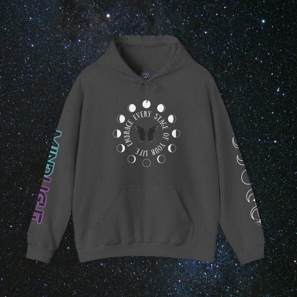 Chrysalis Women's Pullover Hoodie - MindLight Apparel - Chrysalis Women's Pullover Hoodie - Dark Heather - S -