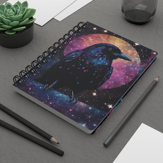 Cosmic Crow Spiral Notebook - MindLight Apparel - Cosmic Crow Spiral Notebook - One Size - 