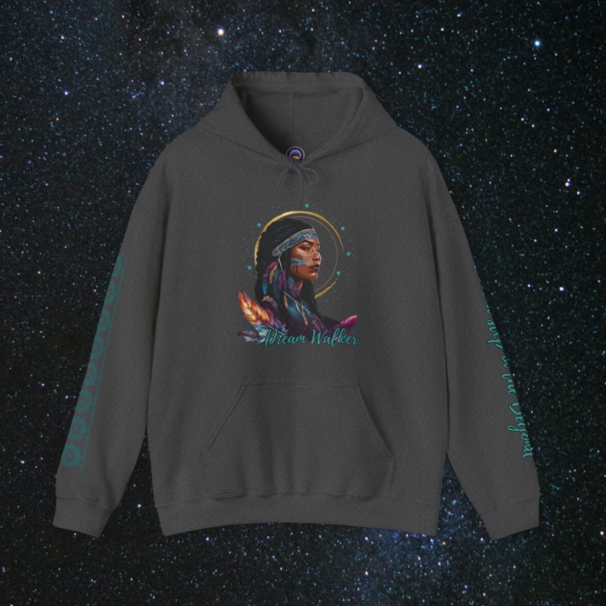 Cosmic Dream Walker - Women's Pullover Hoodie - MindLight Apparel - Cosmic Dream Walker - Women's Pullover Hoodie - Dark Heather - S - 