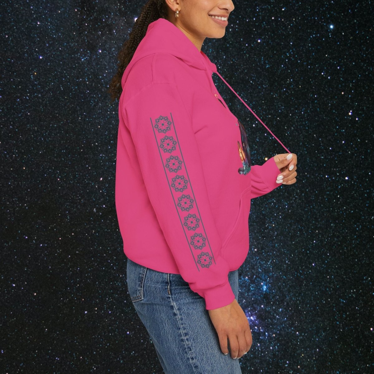 Cosmic Dream Walker - Women's Pullover Hoodie - MindLight Apparel - Cosmic Dream Walker - Women's Pullover Hoodie - Dark Chocolate - S - 