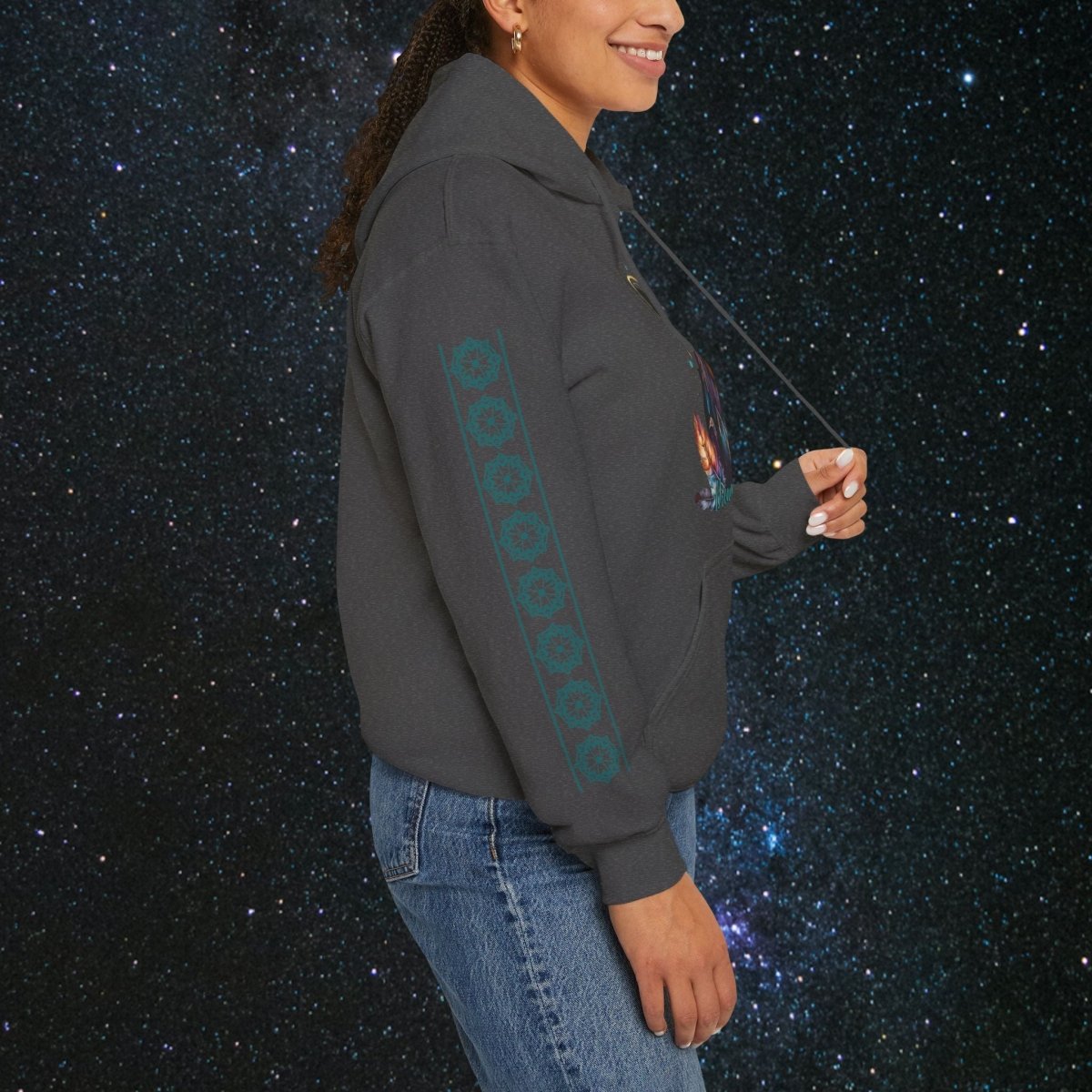 Cosmic Dream Walker - Women's Pullover Hoodie - MindLight Apparel - Cosmic Dream Walker - Women's Pullover Hoodie - Dark Chocolate - S - 