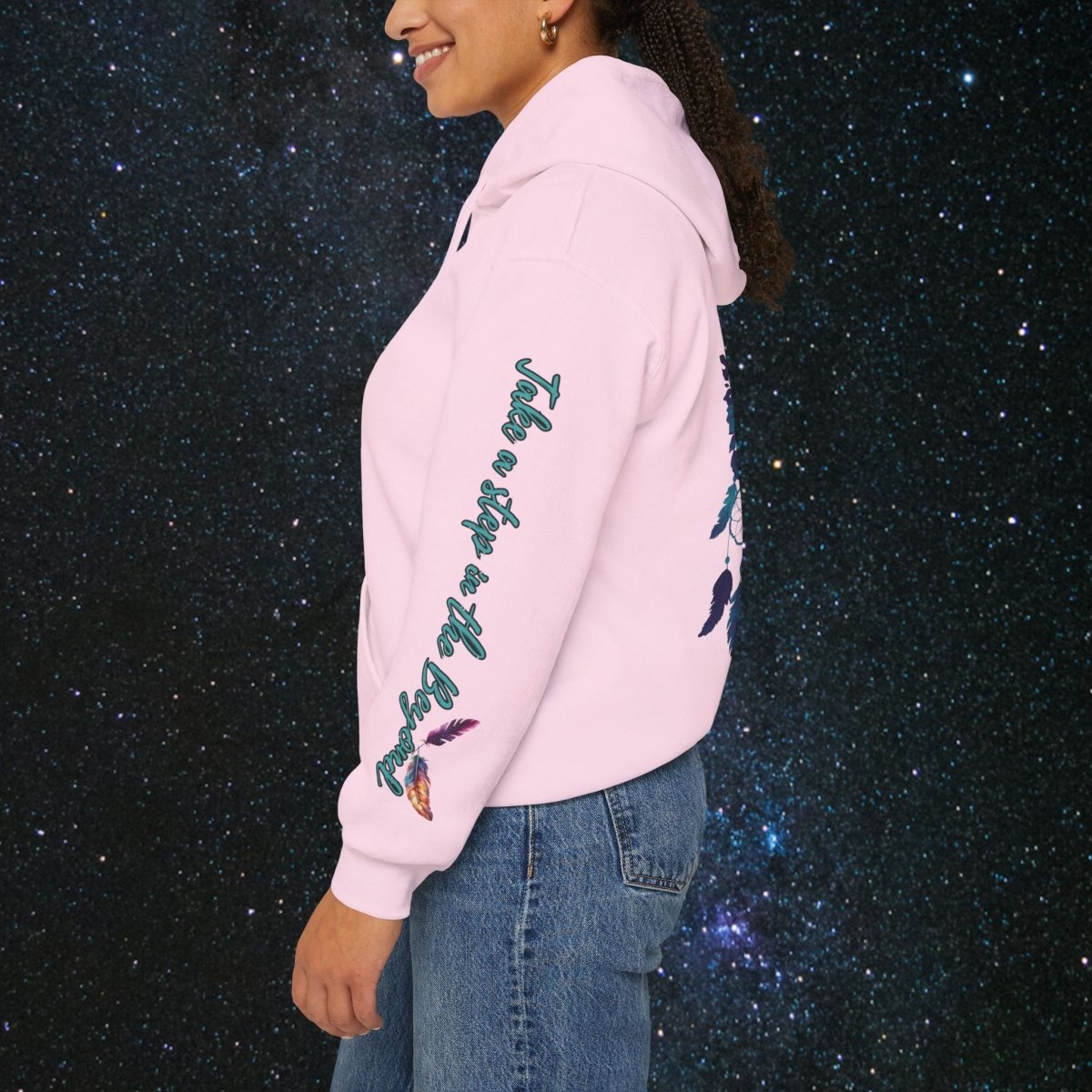 Cosmic Dream Walker - Women's Pullover Hoodie - MindLight Apparel - Cosmic Dream Walker - Women's Pullover Hoodie - Dark Chocolate - S - 