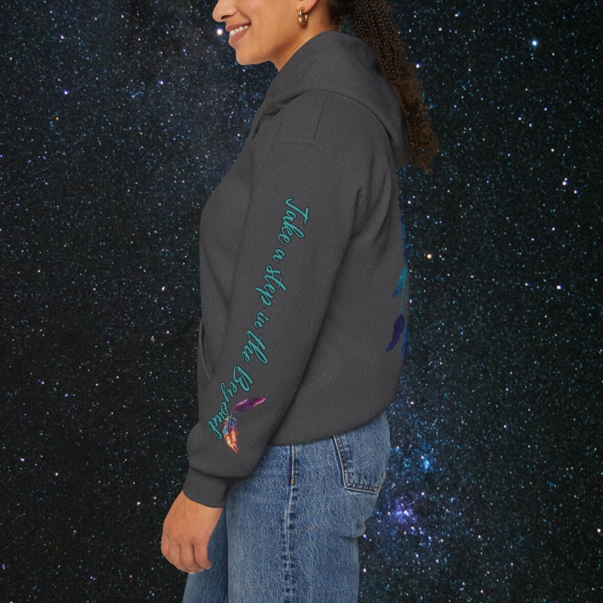 Cosmic Dream Walker - Women's Pullover Hoodie - MindLight Apparel - Cosmic Dream Walker - Women's Pullover Hoodie - Dark Chocolate - S - 