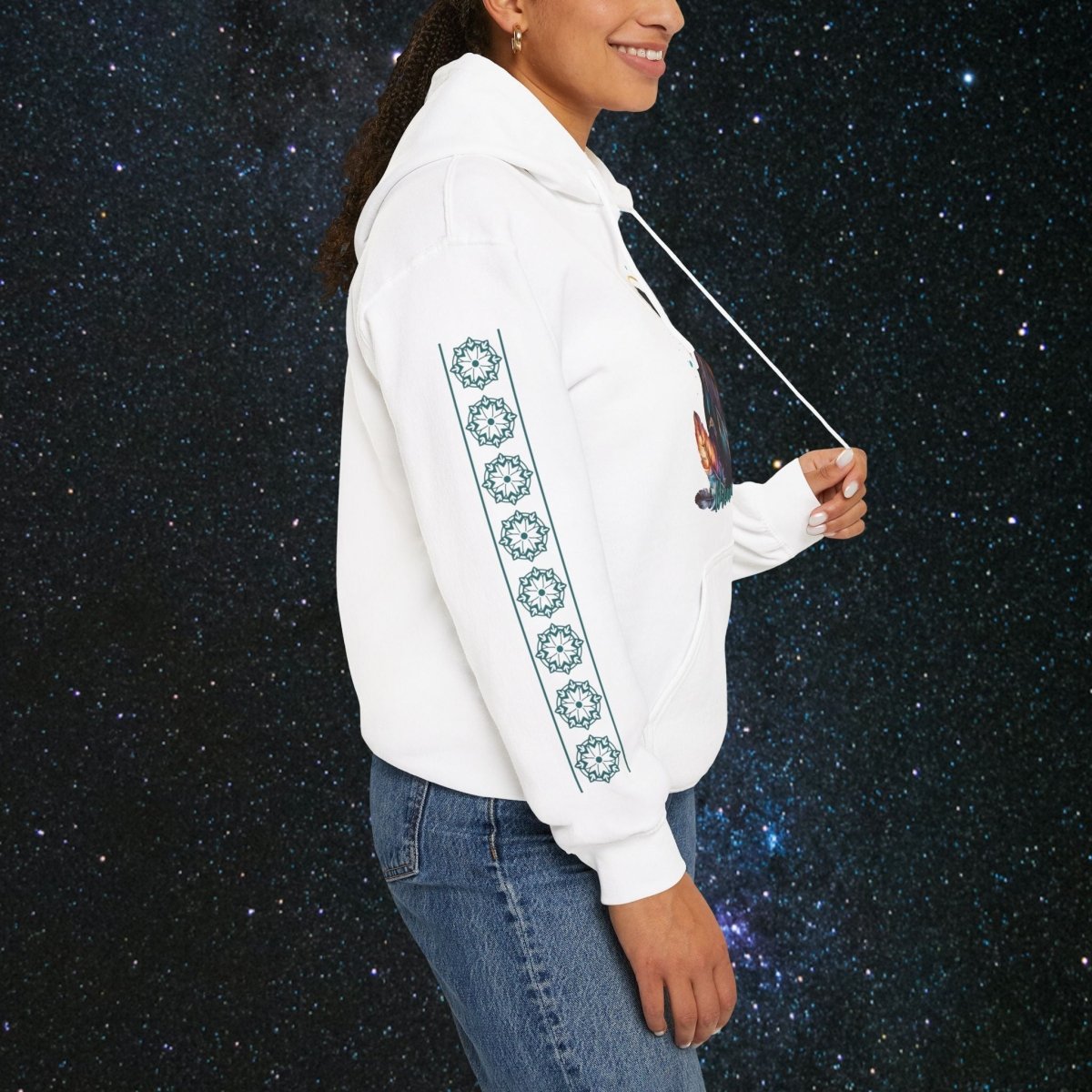 Cosmic Dream Walker - Women's Pullover Hoodie - MindLight Apparel - Cosmic Dream Walker - Women's Pullover Hoodie - Dark Chocolate - S - 