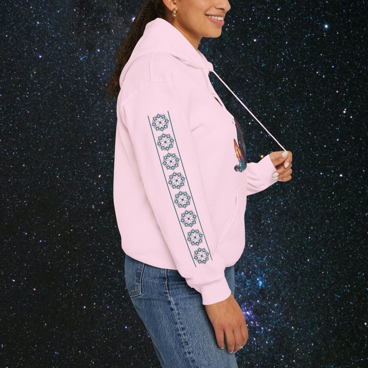 Cosmic Dream Walker - Women's Pullover Hoodie - MindLight Apparel - Cosmic Dream Walker - Women's Pullover Hoodie - Dark Chocolate - S - 