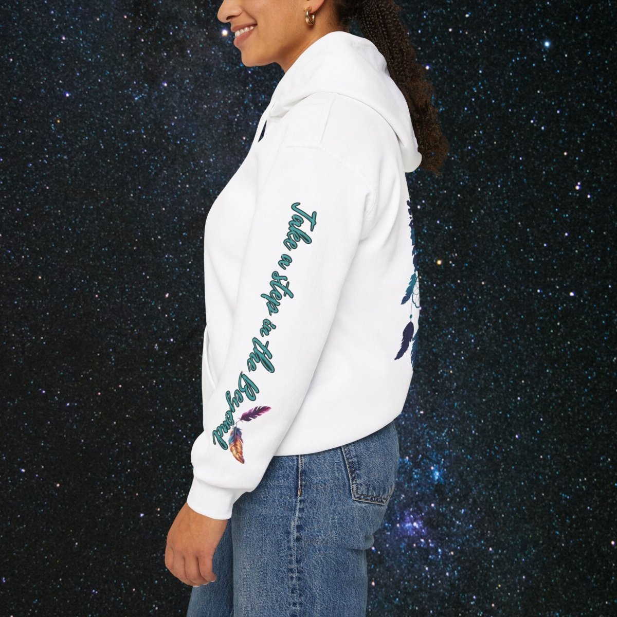 Cosmic Dream Walker - Women's Pullover Hoodie - MindLight Apparel - Cosmic Dream Walker - Women's Pullover Hoodie - Dark Chocolate - S - 