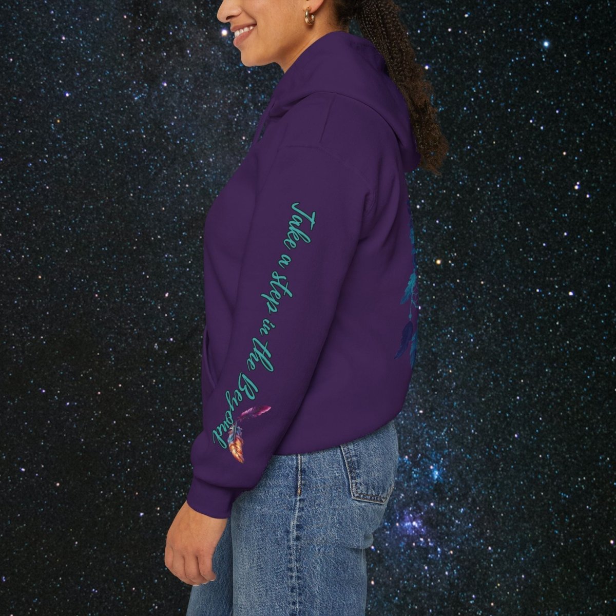 Cosmic Dream Walker - Women's Pullover Hoodie - MindLight Apparel - Cosmic Dream Walker - Women's Pullover Hoodie - Dark Chocolate - S - 