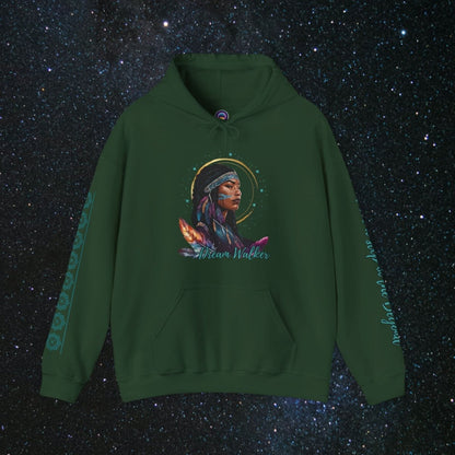 Cosmic Dream Walker - Women's Pullover Hoodie - MindLight Apparel - Cosmic Dream Walker - Women's Pullover Hoodie - Forest Green - S - 