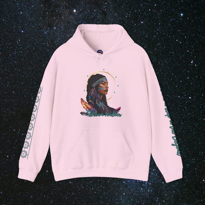 Cosmic Dream Walker - Women's Pullover Hoodie - MindLight Apparel - Cosmic Dream Walker - Women's Pullover Hoodie - Light Pink - S - 