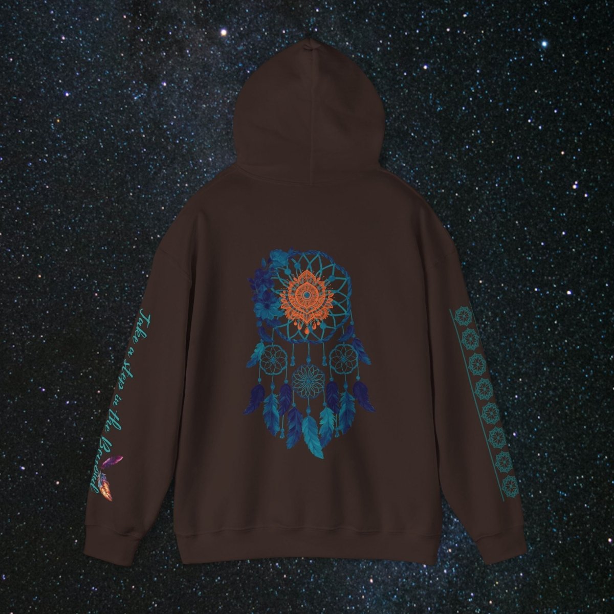 Cosmic Dream Walker - Women's Pullover Hoodie - MindLight Apparel - Cosmic Dream Walker - Women's Pullover Hoodie - Dark Chocolate - S - 