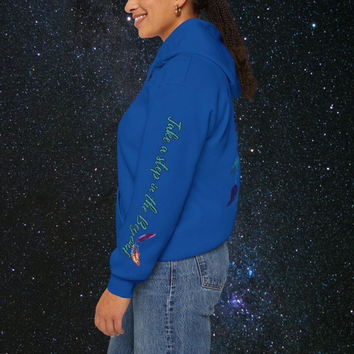 Cosmic Dream Walker - Women's Pullover Hoodie - MindLight Apparel - Cosmic Dream Walker - Women's Pullover Hoodie - Dark Chocolate - S - 