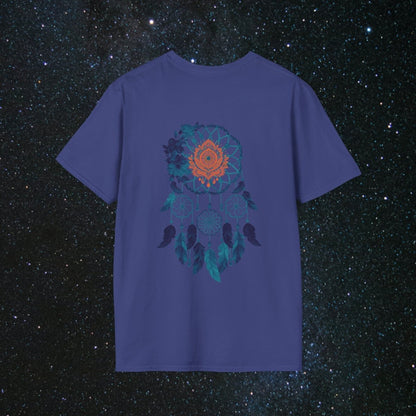 Cosmic Dream Walker - Women's Softstyle T - Shirt - MindLight Apparel - Cosmic Dream Walker - Women's Softstyle T - Shirt - Sky - S - 