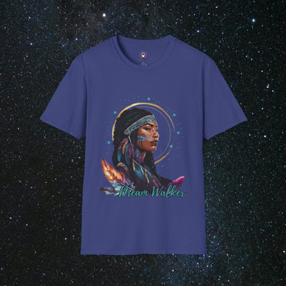 Cosmic Dream Walker - Women's Softstyle T - Shirt - MindLight Apparel - Cosmic Dream Walker - Women's Softstyle T - Shirt - Metro Blue - M - 