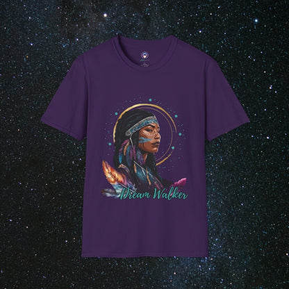 Cosmic Dream Walker - Women's Softstyle T - Shirt - MindLight Apparel - Cosmic Dream Walker - Women's Softstyle T - Shirt - Purple - S - 