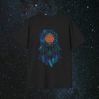 Cosmic Dream Walker - Women's Softstyle T - Shirt - MindLight Apparel - Cosmic Dream Walker - Women's Softstyle T - Shirt - Sky - S - 