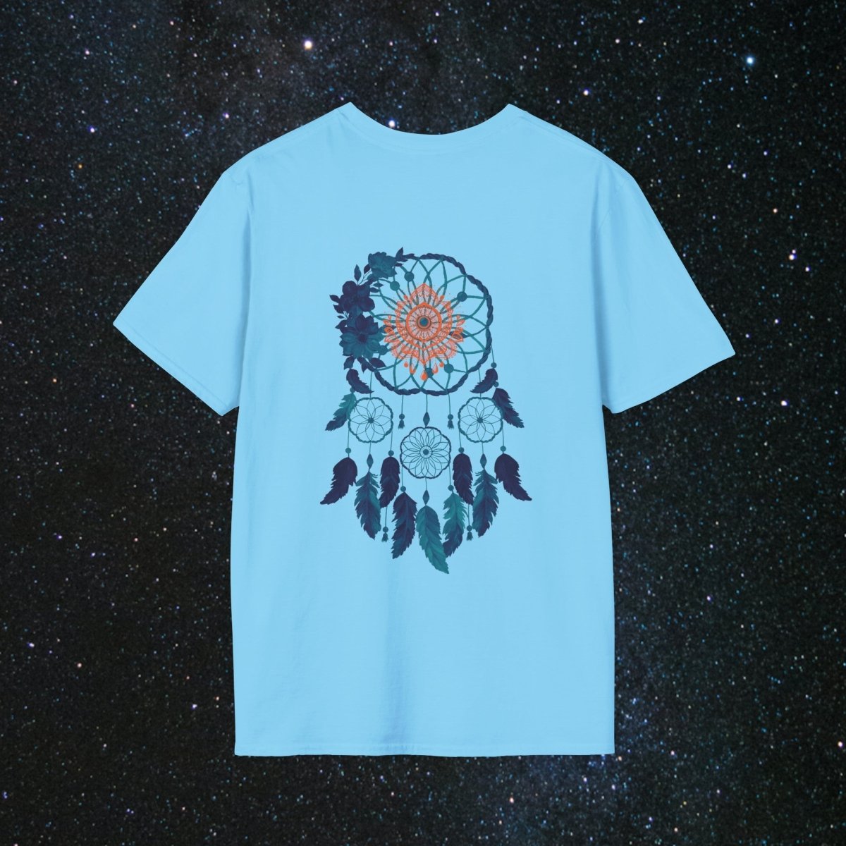 Cosmic Dream Walker - Women's Softstyle T - Shirt - MindLight Apparel - Cosmic Dream Walker - Women's Softstyle T - Shirt - Sky - S - 