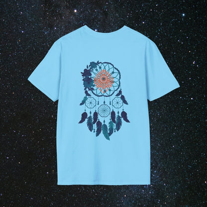 Cosmic Dream Walker - Women's Softstyle T - Shirt - MindLight Apparel - Cosmic Dream Walker - Women's Softstyle T - Shirt - Sky - S - 
