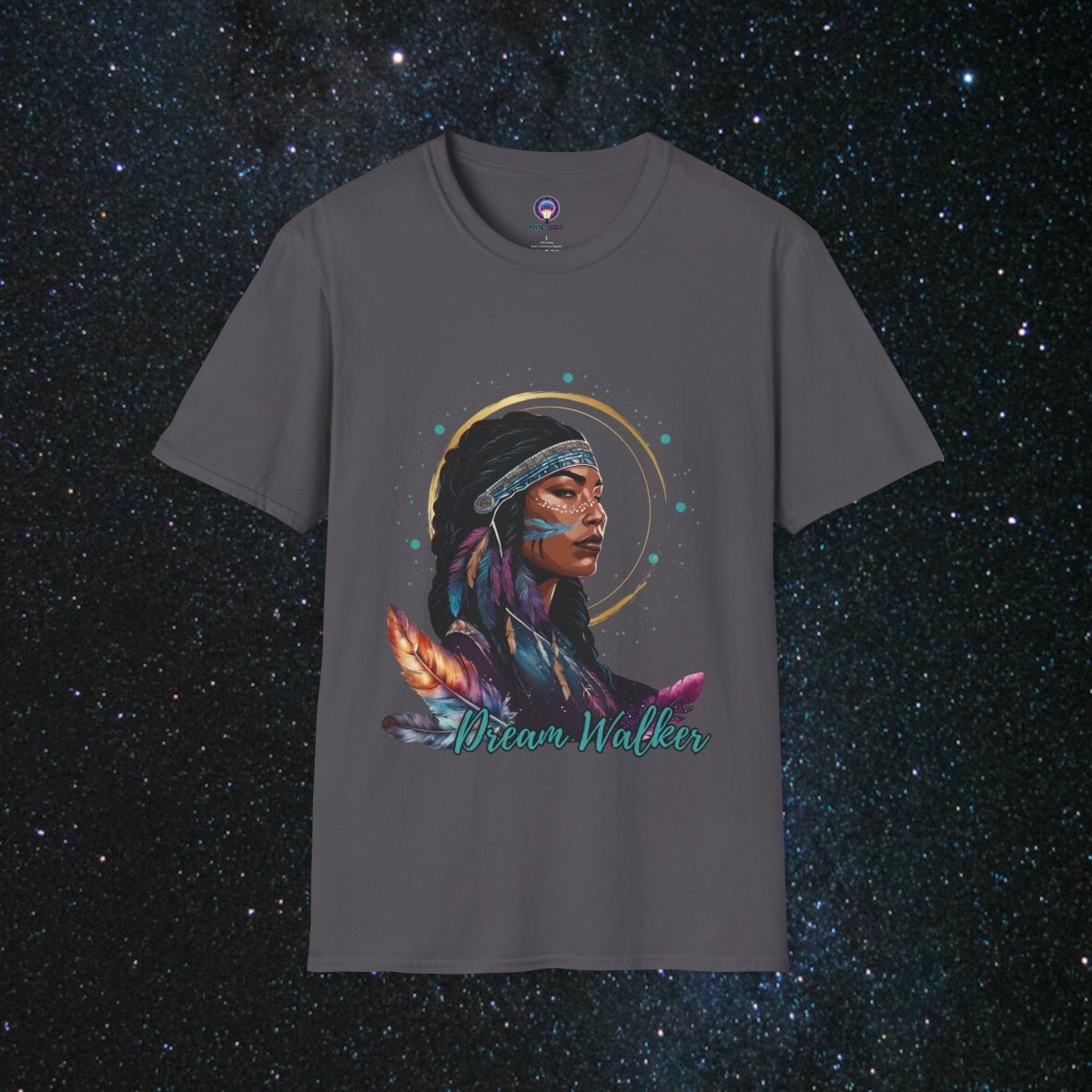 Cosmic Dream Walker - Women's Softstyle T - Shirt - MindLight Apparel - Cosmic Dream Walker - Women's Softstyle T - Shirt - Charcoal - XS - 