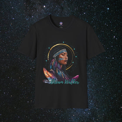Cosmic Dream Walker - Women's Softstyle T - Shirt - MindLight Apparel - Cosmic Dream Walker - Women's Softstyle T - Shirt - Black - S - 