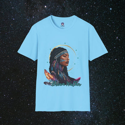 Cosmic Dream Walker - Women's Softstyle T - Shirt - MindLight Apparel - Cosmic Dream Walker - Women's Softstyle T - Shirt - Sky - S - 