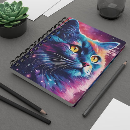 Cosmic Kitty Spiral Notebook - MindLight Apparel - Cosmic Kitty Spiral Notebook - One Size - 