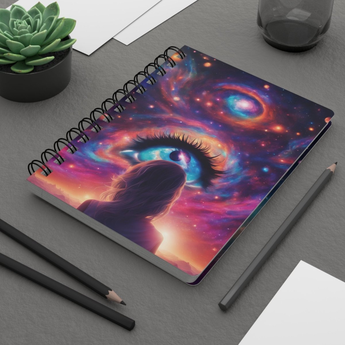 Divine Reflections - Watcher Spiral Notebook - MindLight Apparel - Divine Reflections - Watcher Spiral Notebook - One Size - 