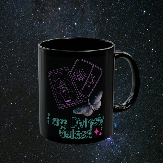 Divinely Guided Black Mug - MindLight Apparel - Divinely Guided Black Mug - 11oz - 