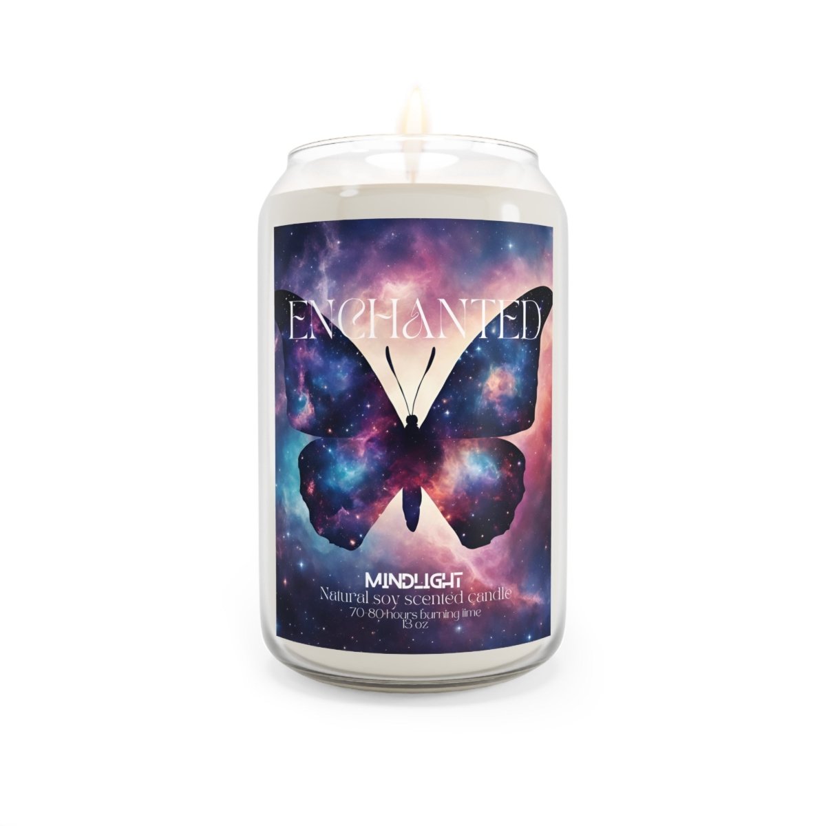 Enchanted - Cosmic Butterfly Scented Candle, 13.75oz - MindLight Apparel - Enchanted - Cosmic Butterfly Scented Candle, 13.75oz - Vanilla Bean - 13.75oz -